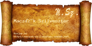 Maczák Szilveszter névjegykártya