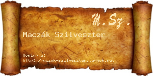 Maczák Szilveszter névjegykártya